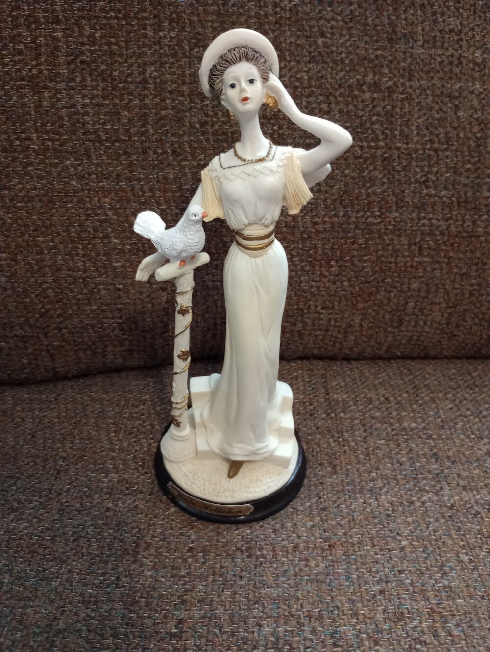 Artmark Marlo Collection Victorian Woman With Bird Figurine With Stand